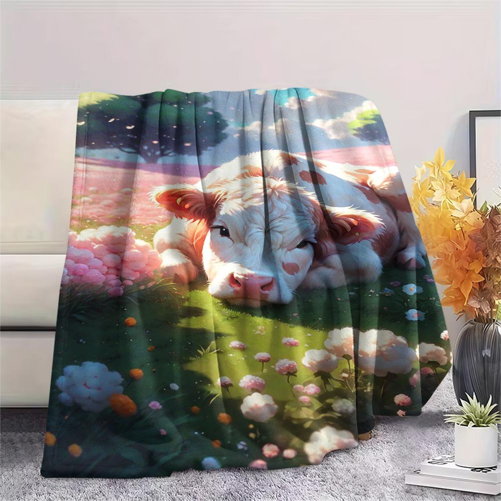 1 Stück Flanelldecke mit Cartoon-Druck, Hohe Qualität, Bequem für alle Jahreszeiten, Heimdekoration, Wärme und Komfort, Perfekt als Weihnachts- oder Geburtstagsgeschenk