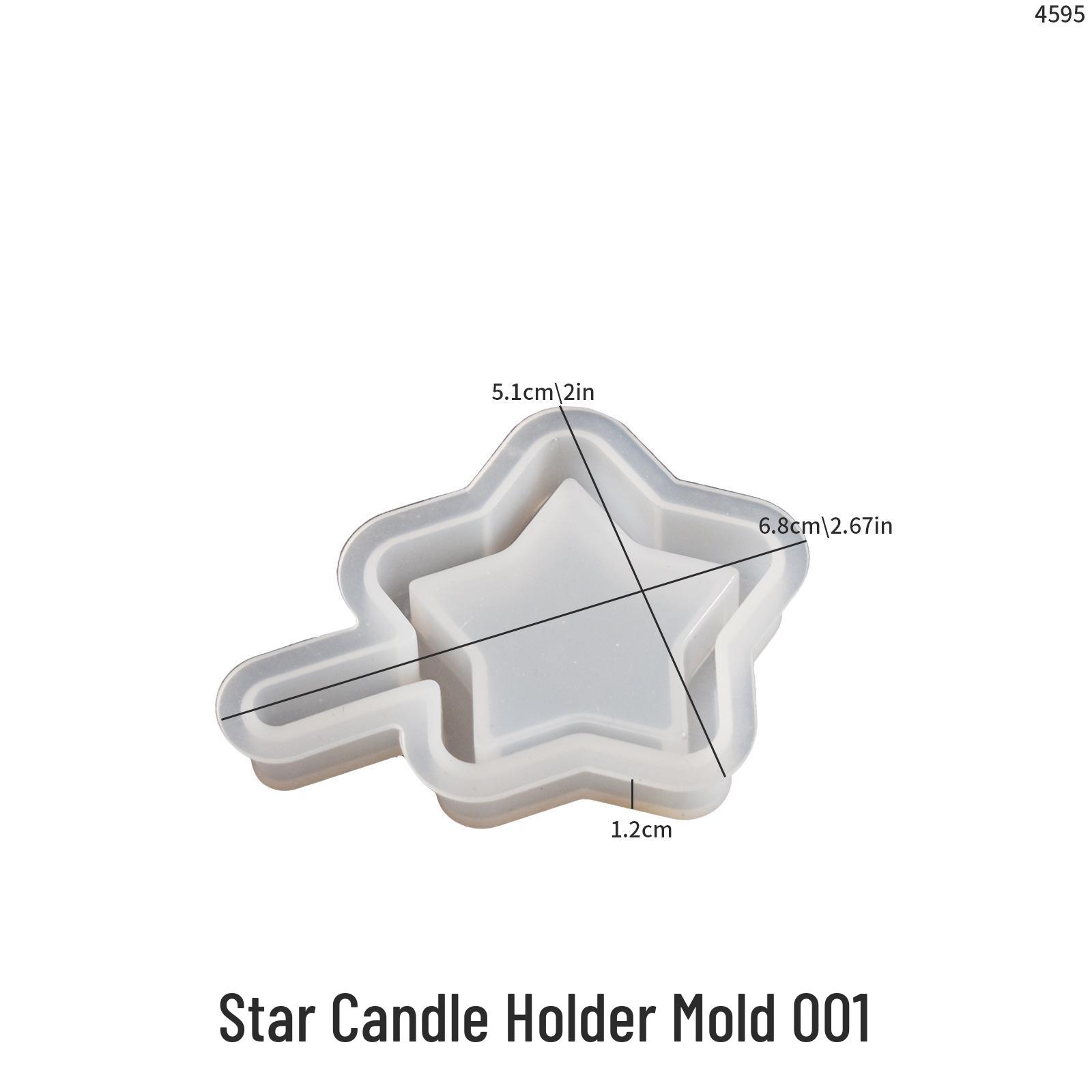 Poppy Heart Star Epoxy Resin Sand Flow Keychain Mold