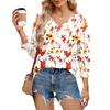 3/4 Sleeve Tops For Women T-Shirt Casual Print Tops T Shirt Round Neck Pullover Blouse
