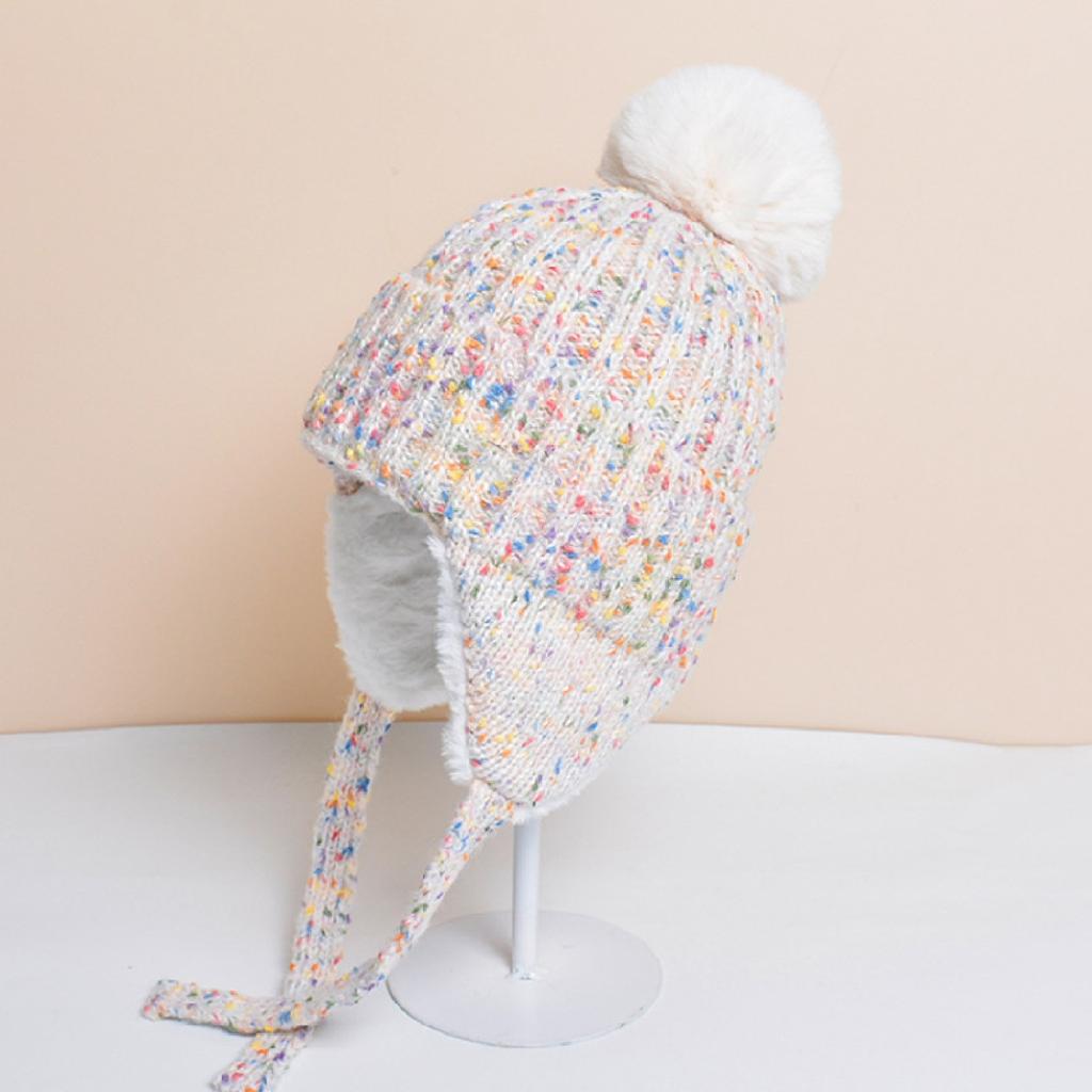 Women's Winter Hat Knit Earflap Hat Stocking Caps With Ears Hat Outdoor Warm Furry Hat