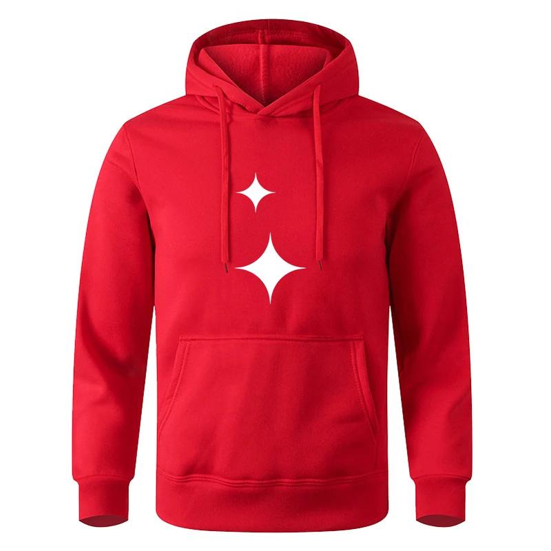 Autumn Fleece Drawstring Pocket Printed Long - Sleeve Loose Hooded Korean Fashion Sweatshirt with Drawstring Pocket Hoodie