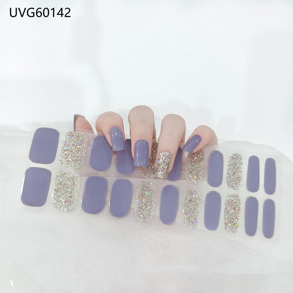 Transparent Nude UV Gel Nail Art Stickers: Semi-Cured, Semi-Baked Manicure Sheets