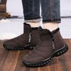 Men's Winter Warm Snow Boots Anti-Slip Waterproof Ankle Booties With Faux Fur Lined for Male Comfortable Short Boots Outdoor Workout Walking Shoes