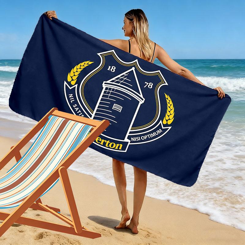 Ręcznik plażowy z nadrukiem Everton FC, Duży miękki szybkoschnący ręcznik na plażę, kemping, basen