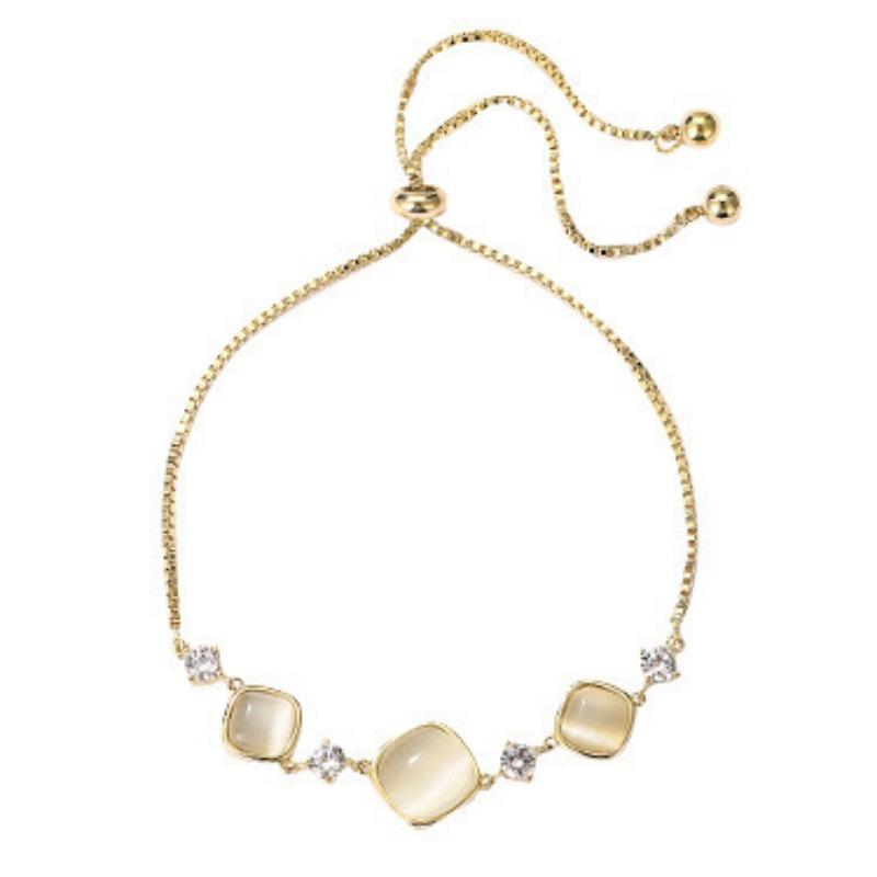 

Горячий продавать новый квадратный браслет из камня кошачий глаз с легким роскошным и нишевым дизайном. Изысканные женские поделки в подарок ко Дню святого Валентина Adjustable size