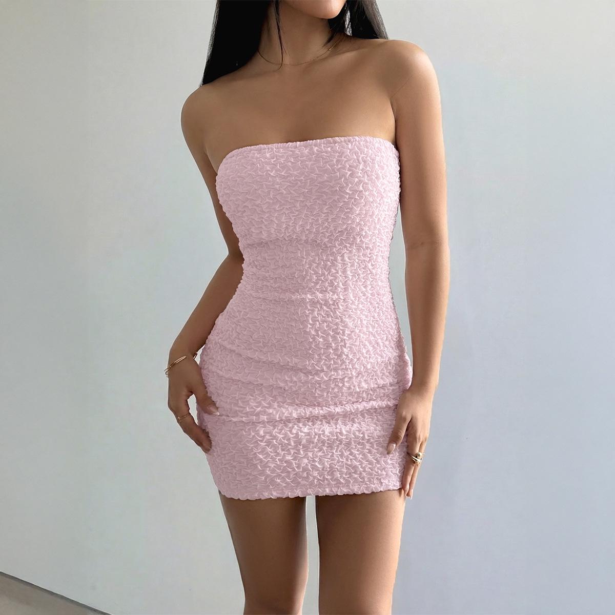 

Платье-футляр без бретелек в европейском и американском стиле hot girl Весна/Лето 2026 Medium розовый