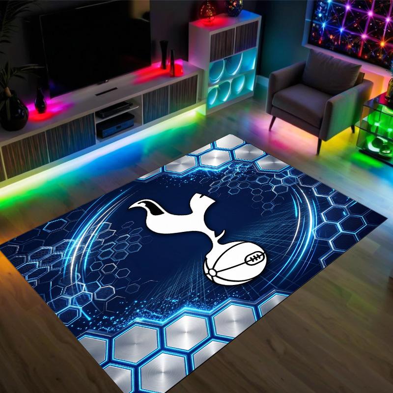 Tottenham Hotspur Design Crystal Velvet Carpet Cozy Non?Slip Printed Rug For Bedroom Living Room Entrance