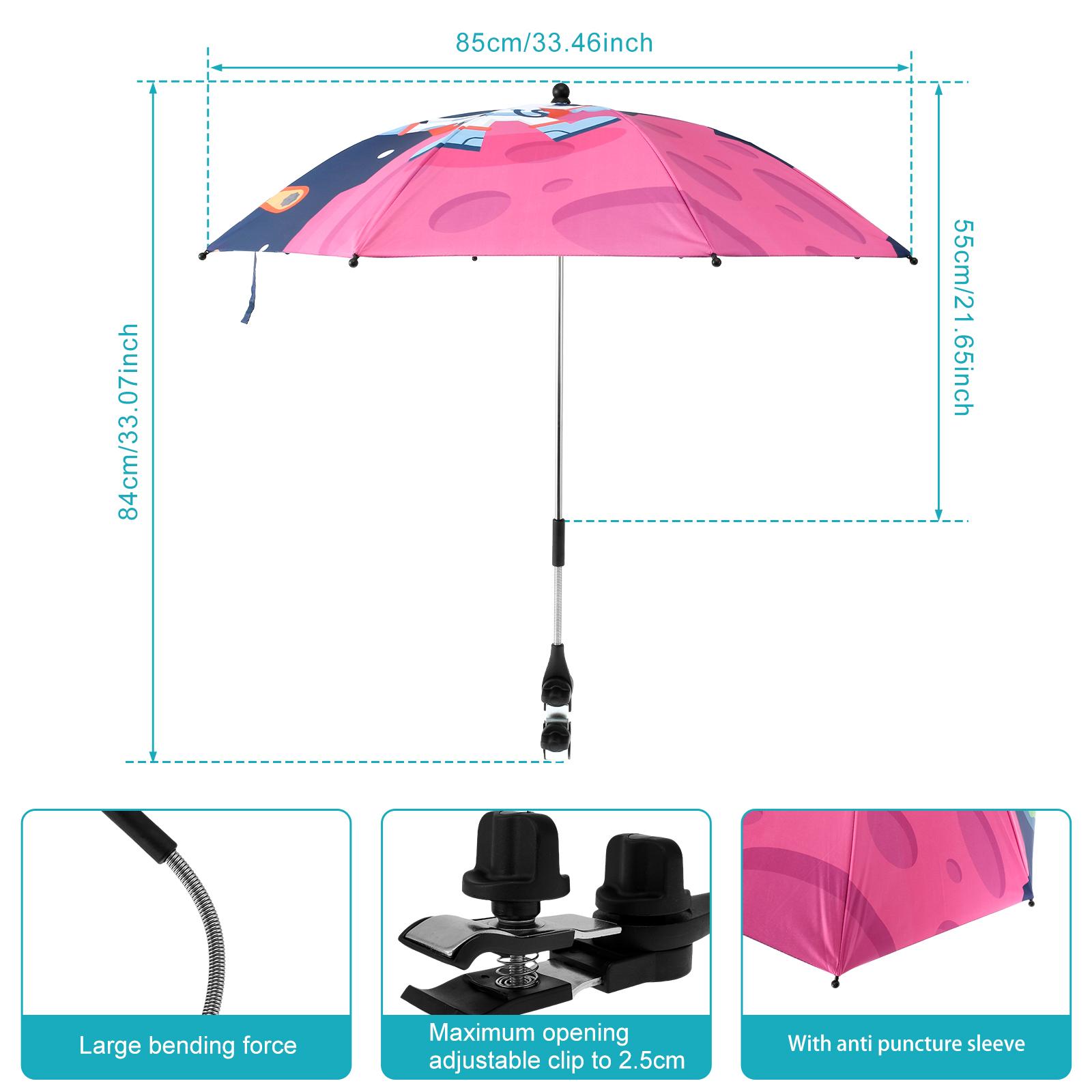 

Универсальный зонтик для детской коляски с зажимом на 360°, устойчивый к ультрафиолетовому излучению, зонтик от солнца с регулируемым зажимом и гибким рычагом для детской коляски