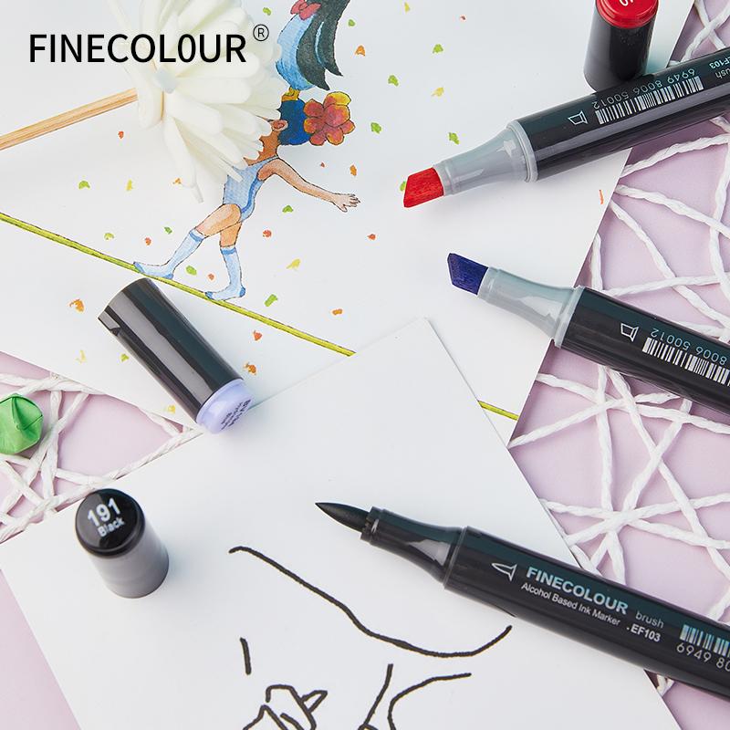 Finecolour EF103 Alcohol Based Art Markers With Bag 12/24/36/48/60/72/240 Colors Oily Soft Double-Headed Marker Pen Professional