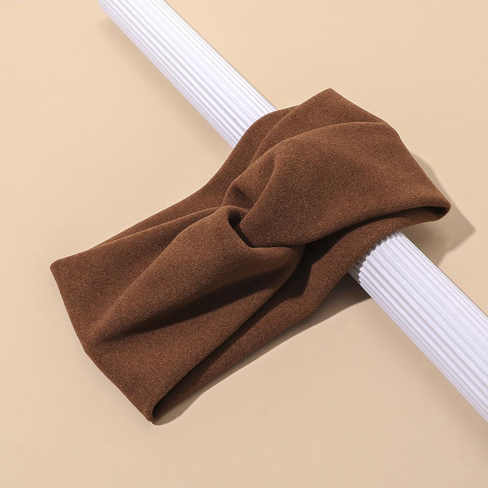 Cashmere Wide Headbands for Women Elastic Cross Hairbands Soft Turban Headwrap Solid Bandana Bandage Head Scarf Hair Accessories