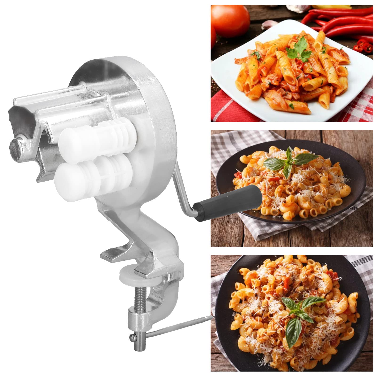 

Kitchen Manual Pasta Machine Hand Crank Noodle Macaroni Pasta Making Machine ( BPA Free,No FDA ) Type A