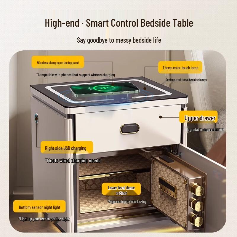 TIGER Smart Bedside Safe with Integrated Speaker