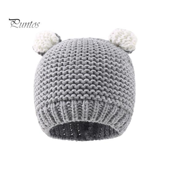 

Осенне-зимняя детская шапка с рисунком медвежьих ушей, однотонная вязаная шапка-бини, ветрозащитная, теплая, эластичная, детская, большого размера серый