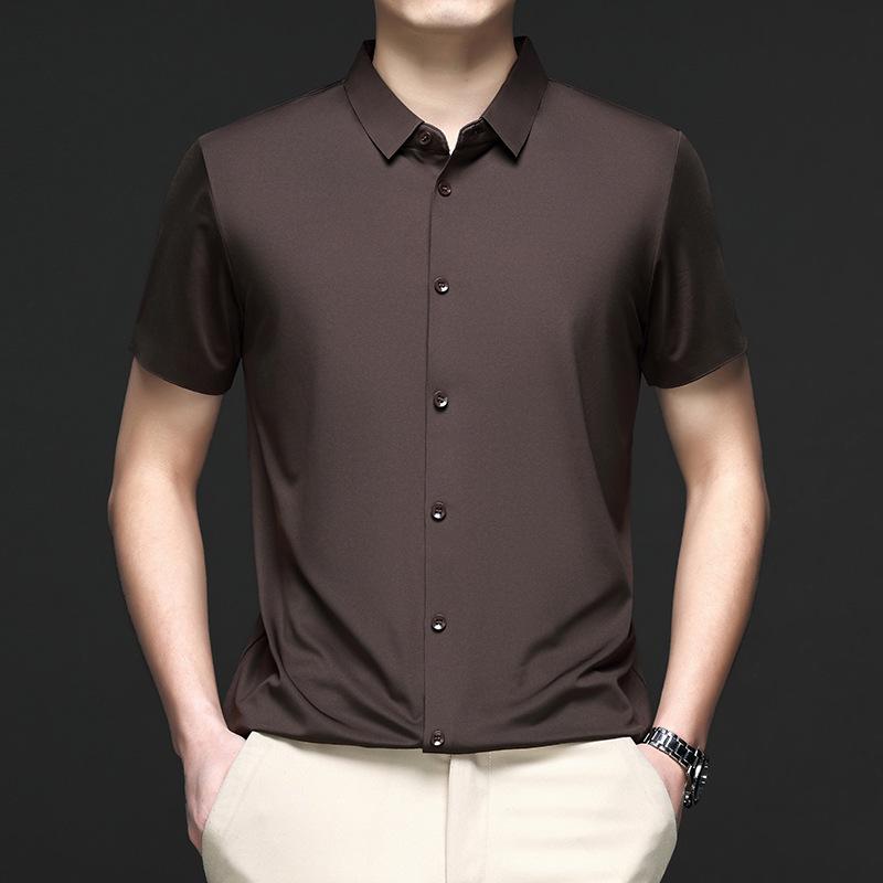 Men's Summer Ice Silk Non-Iron Short-Sleeve Business Shirt