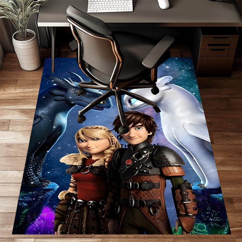 Toothless Polyester Carpet, Soft Indoor Mat for Office Chair, Living Room, Computer Desk - Decorative Home Office Rug Design