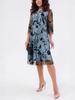 Best-Selling New Flocked Round Neck 7/8 Sleeve Slimming Dress