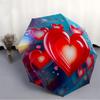 1pc Heart Print Automatic Open/Close Umbrella, Compact Travel Umbrella, 8-Rib Sturdy Frame - Ideal Gift for Friends yy251118100