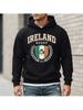 Unisex Ireland Rugby Graphic Hoodie, Irish Flag Color Design, Relaxed Fit Pullover Sweatshirt, Long Sleeve Sportswear for Game Day