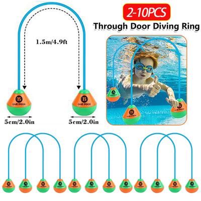 2pcs/set Swimming Game Aids Dive Door Funny Underwater Swimming Reusable Diving Training Crossing Rope Door Pool Water