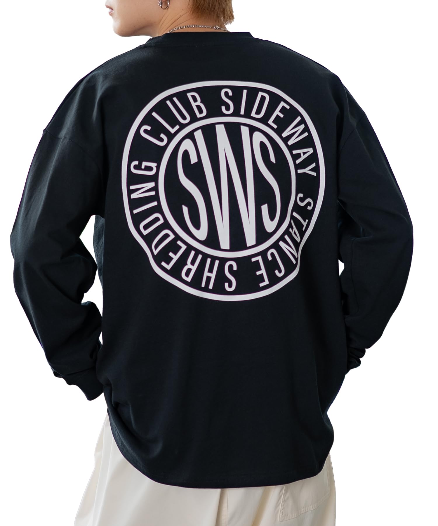 IMPROMES Повседневная футболка с длинным рукавом с логотипом Circle, мужская, черная