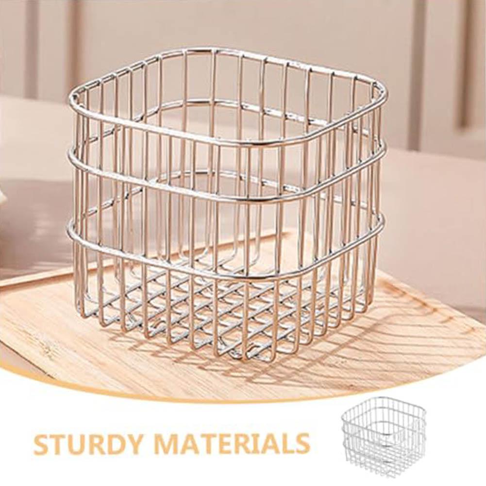 Elegant Stainless Steel Wire Basket: Perfect For Fruits, Snacks & Kitchen -Disinfection Vegetable Washing Round Laboratory