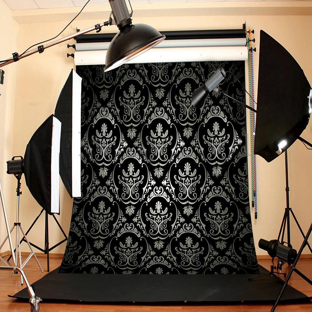 Vintage Black Pattern Backdrop Photography Background for Home Decor,Parties,Studios,Outdoor Celebrations,Wedding