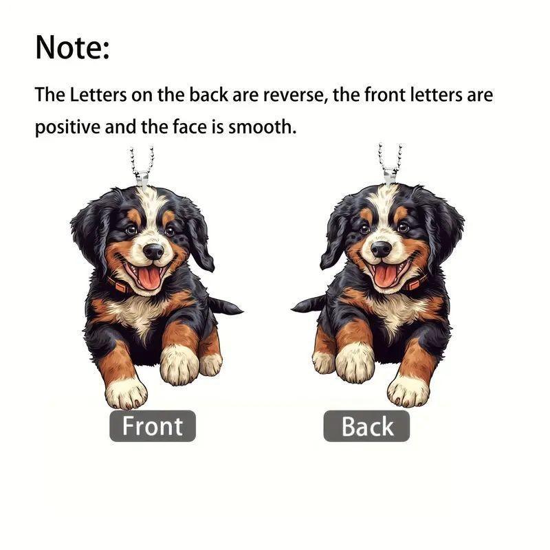 Adorable Cartoon Black Dog Acrylic Car Ornament For Stylish Interior Decoration