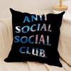 AAnti Social Social Club Cushion Cover Soft Plush Fabric DoubleSided Printed Sofa Cushion Cover for All Seasons Home DecorGift
