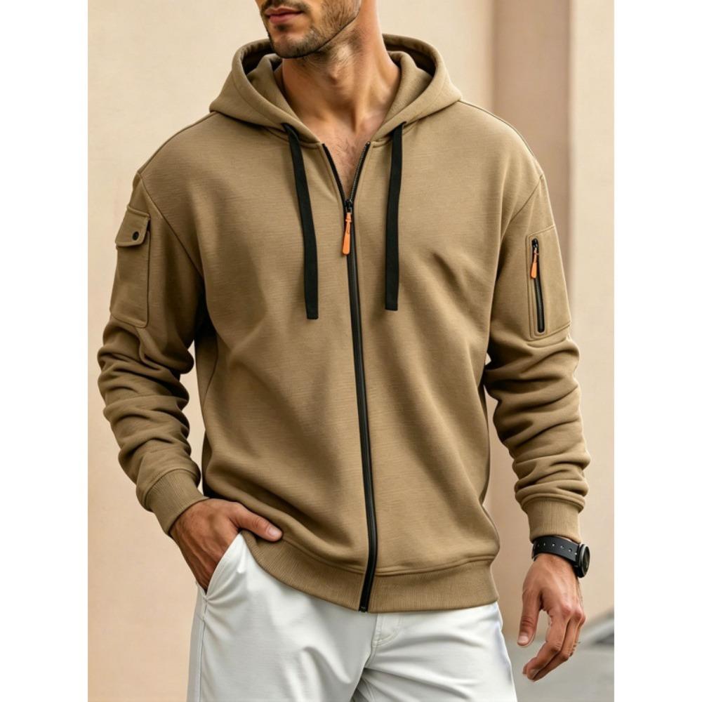 Men's autumn new fashion zipper cardigan jacket sports and leisure hoodie