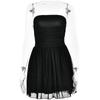Kurzes Kleid aus Samt mit fester Schulter, ALine, weihnachtliches, gespleißtes, trägerloses Minikleid, 2024, hohe Taille, schlanke Club-Roben, sexy Hottie, rückenfreies Partykleid