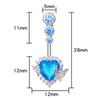 Fashion Butterfly Heart Belly Button Ring Shiny Zircon Navel Piercing Ring For Women Sexy Body Jewelry Accessories Gifts
