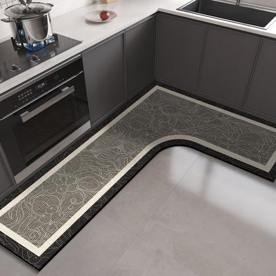 Kitchen Floor Mat Diatom Mud L-shaped Pvc Mats Absorbent Washable Anti-slip Carpet Oil Absorbent Foot Rugs Alfombra Cocina