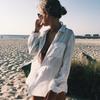 Wrinkle-Free Shirt-Style Beach Cover-Up Cardigan for Sun Protection - Women's Swimwear Outerwear