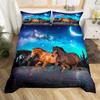 Galloping Horse Bedding Set Horse Duvet Cover Twin Full Queen King Farmhouse Animals Comforter Cover for Kids Girls Teens Room