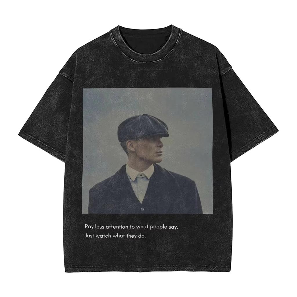 Peaky Blinders GARRISON TAVERN Acid Wash T-shirts Men Women Summer Cotton Clothing Round Neck Short Sleeved Tee