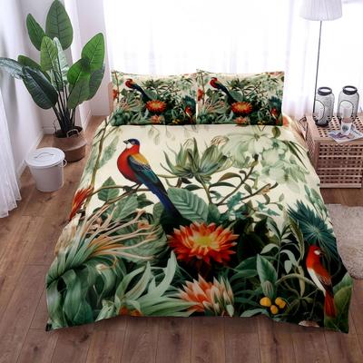 Ensemble de housse de couette à motifs floraux pastel traditionnels pour lit king-size, queen-size, double, double, double, simple