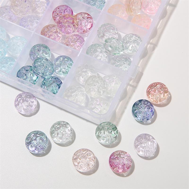 Transparent Two-Color Meander Glass Beads for DIY Bracelet Making