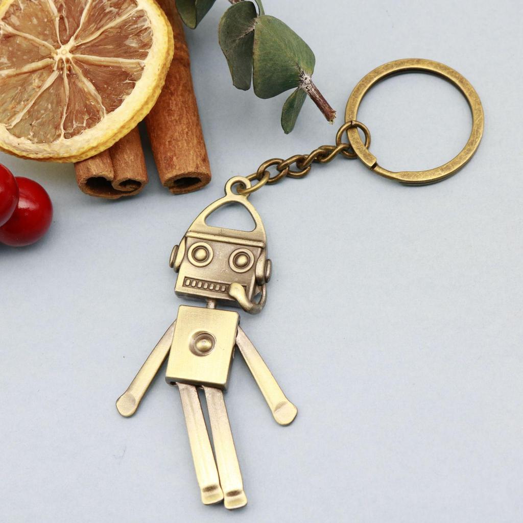 Vintage Musician Bronze Keychain Hip Hop Metal Pendant