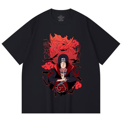 230 g/m² 100% bavlna Naruto V12 potisk Itachi Unisex těžké bavlněné tričko