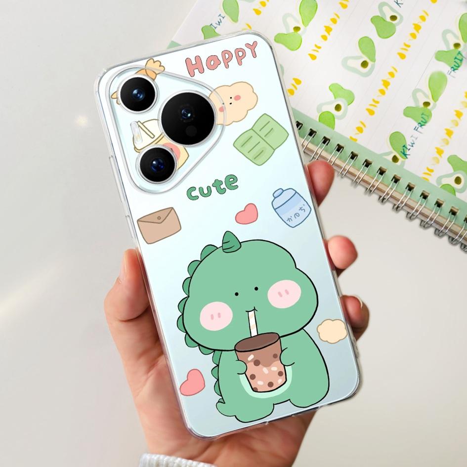 For Huawei Pura 70 Pro Plus Case Fashion Flowers Clear Soft Silicone Shockproof Phone Cover For Huawei Pura 70 Pro Pura70 Bumper
