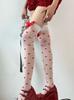 1 Paio Calze da Donna a Cuori Sexy Sopra il Ginocchio Scuola Lolita Anime Convention Indispensabili Dolci e Hot Stile Poshoot
