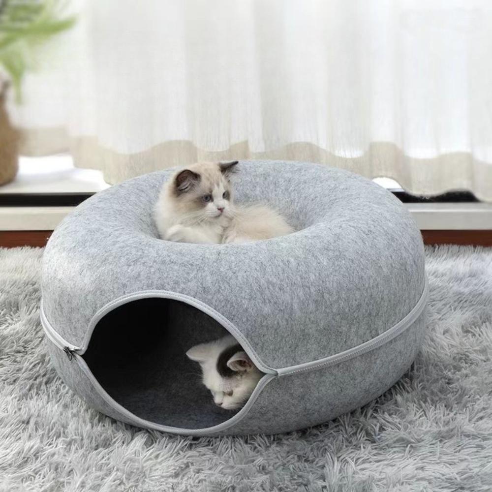 Bed Tunnel Donut House Bed Anti-stress Toy for Cats Round PetJet