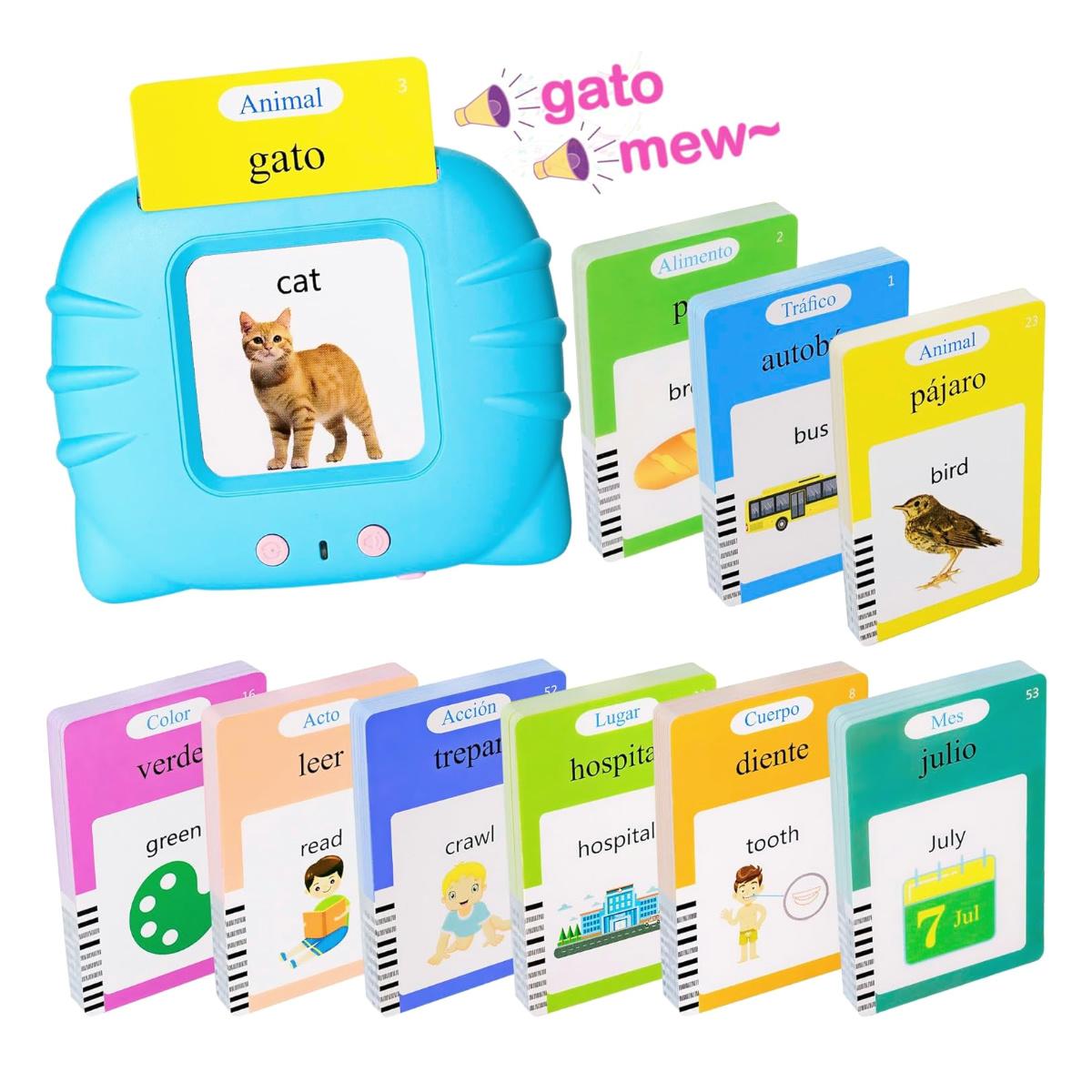 

510 Spanish Flash Cards for Kids 3+Years,Pocket Speech for Toddlers,Montessori Toys, Christmas birthday learning gift,travel toy