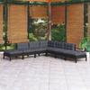 Day and Night - Day and Night Garden Furniture 7 Pieces with Black Pine Wood Cushions
