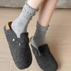 Female Autumn and Winter New Pure Cotton Double Fungus Side In The Tube Pile Socks