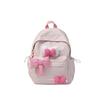 Cute Bowknot Plaid Backpack for Women Girls Large Capacity School Bag Casual Travel Daypack College Student Bookbag
