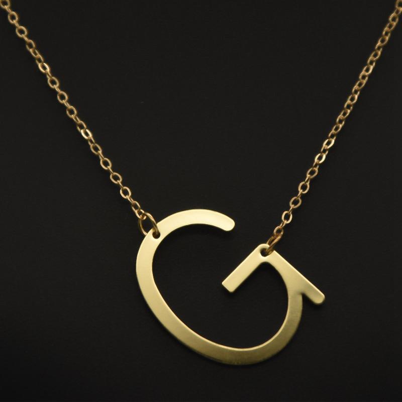 Kvinne 26 engelske bokstaver Ornament Ripple Chain Personlig brevkjede