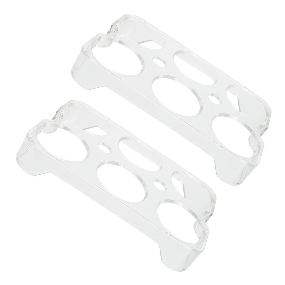 2pcs Egg Storage Box 6 Slots Premium Plastic Reusable Refrigerator Egg Holder Transparent Container Kitchen Fridge Tray