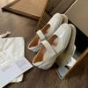 Schaffell-Version~ Klettverschluss weiche funktionelle Wind Mary Jane Schuhe Damen bequeme Leder Plateau Einzelne Schuhe Slipper kleine Lederschuhe