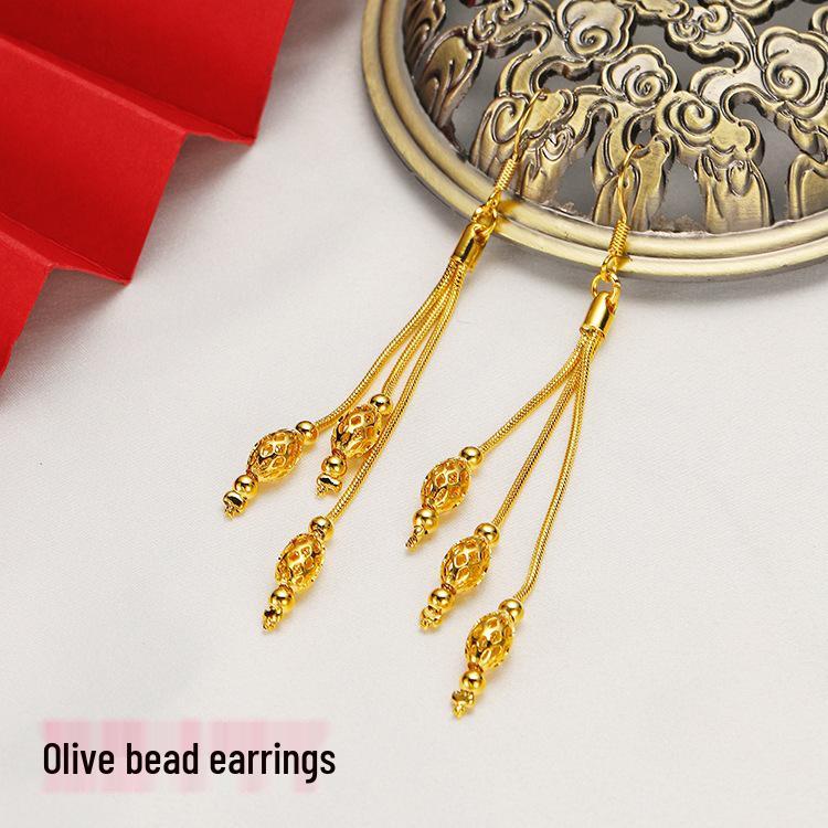 

Gold Plated Tassel Butterfly Flower Earrings - Korean Fashion for Women
